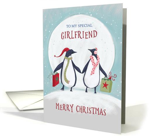 Girlfriend Merry Christmas Penguin Moon card (1737748)