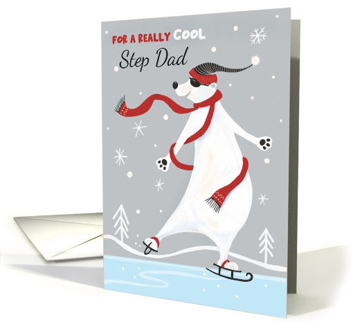 Step Dad Christmas Skating Polar Bear card (1739350)