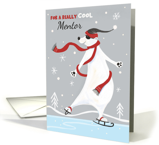 Mentor Christmas Skating Polar Bear card (1739364)