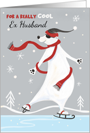 Ex Husband Christmas Skating Polar Bear card