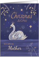 Mother Christmas Wishes Moonlit Swan card