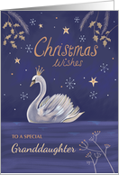 Granddaughter Christmas Wishes Moonlit Swan card