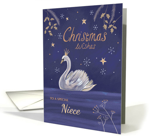 Niece Christmas Wishes Moonlit Swan card (1739832)