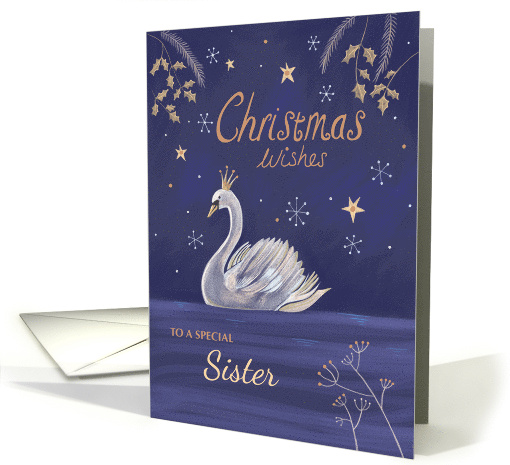 Sister Christmas Wishes Moonlit Swan card (1739834)