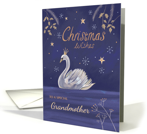 Grandmother Christmas Wishes Moonlit Swan card (1739838)