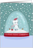 Christmas Cat in Snow Globe card