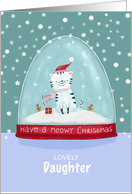 Daughter Christmas Cat in Snow Globe card