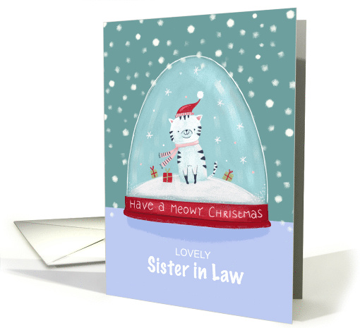 Sister in Law Christmas Cat in Snow Globe card (1740158)