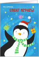 Great Nephew Christmas Holiday Penguin card