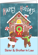 Sister and Brother in Law Happy Holidays Gingerbread Couple card