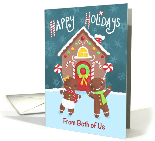 From Both of Us Happy Holiday Gingerbread Couple House card (1741082)