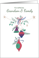 Grandson and Family Christmas Decorative Ornaments card