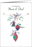 Mum and Dad Christmas Decorative Ornaments card