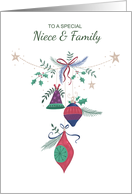 Niece and Family Christmas Decorative Ornaments card