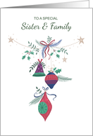 Sister and Family Christmas Decorative Ornaments card