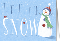 Let it Snow Lettering Snowman card