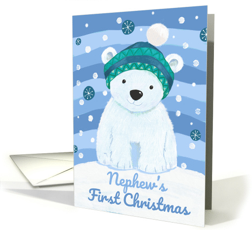 Nephew's First Christmas Cute Polar Bear card (1742702)