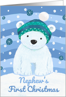 Nephew’s First Christmas Cute Polar Bear card