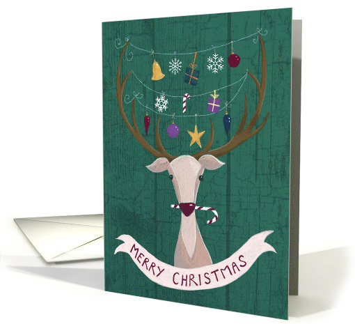 Merry Christmas Reindeer with Ornaments card (1742796)