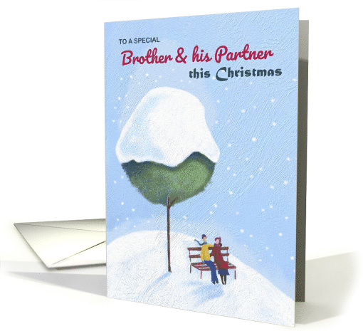 Brother and his Partner Christmas Couple Under Tree card (1742912)