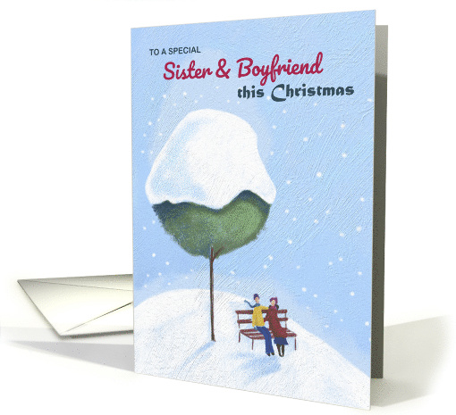 Sister and Boyfriend Christmas Couple Under Tree card (1742934)