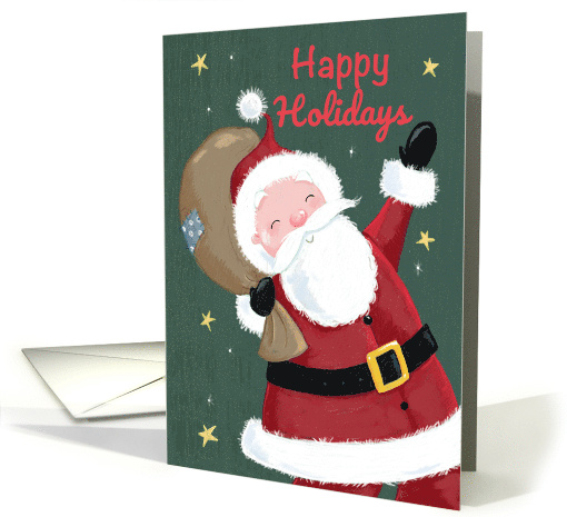 Happy Holidays Santa Claus Wave card (1743104)