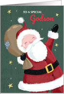 Special Godson Christmas Santa Claus Wave card