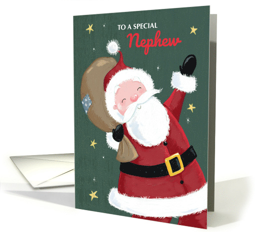 Nephew Christmas Santa Claus Wave card (1743594)