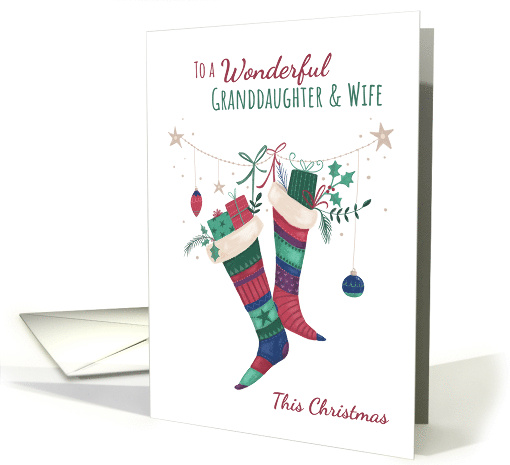 For Granddaughter and Wife Christmas Stockings card (1744100)