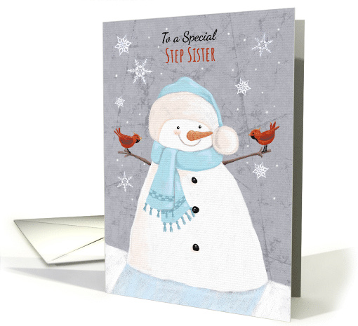 Step Sister Christmas Soft Snowman with Cardinal Birds card (1744276)