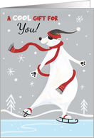 Gift Card Christmas Skating Polar Bear card