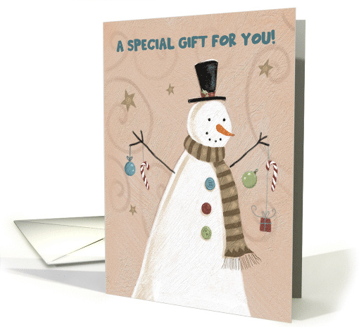 Money Wallet Christmas Holiday Folk Style Snowman card (1744362)