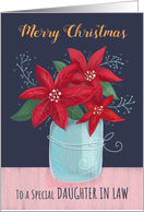 Daughter in Law Merry Christmas Poinsettia Flower Vase card