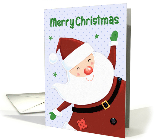 Merry Christmas Cute Smiling Santa Claus card (1746010)