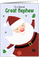 Great Nephew Christmas Cute Smiling Santa Claus card