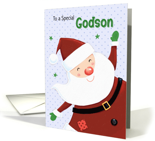 Godson Christmas Cute Smiling Santa Claus card (1746060)