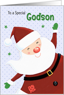 Godson Christmas Cute Smiling Santa Claus card