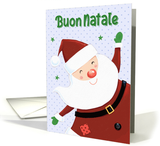 Buon Natale Italian Christmas Cute Smiling Santa Claus card (1746074)