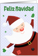Feliz Navidad Spanish Christmas Cute Smiling Santa Claus card