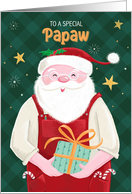 Papaw Christmas Santa Claus in Red Dungarees card