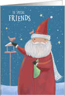 Friends Santa Claus Winter Bird Table card