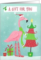 Money Gift Card Christmas Flamingo and Tree card