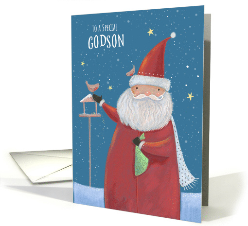 Godson Christmas Santa Claus Winter Bird Table card (1747638)