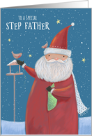 Step Father Christmas Santa Claus Winter Bird Table card