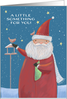 Christmas Gift Card Santa Claus Winter Bird Table card