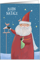 Italian Christmas Santa Claus Winter Bird Table card