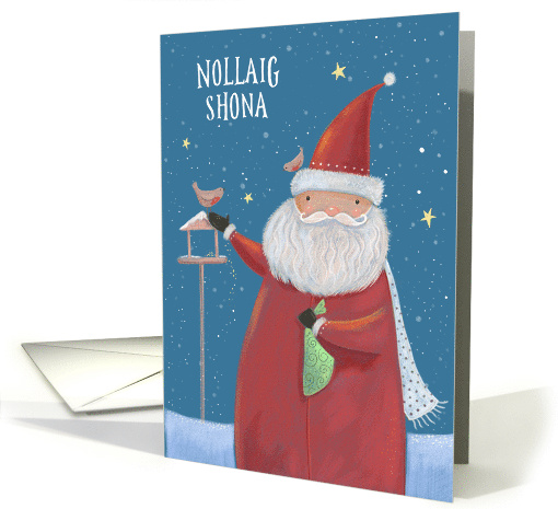Irish Christmas Santa Claus Winter Bird Table card (1747686)