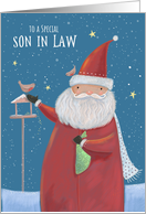 Son in Law Christmas Santa Claus Winter Bird Table card