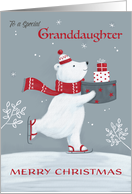 Granddaughter Christmas Polar Bear with Gifts card