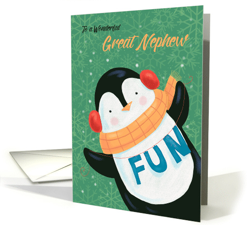 Great Nephew Christmas Fun Penguin card (1748794)